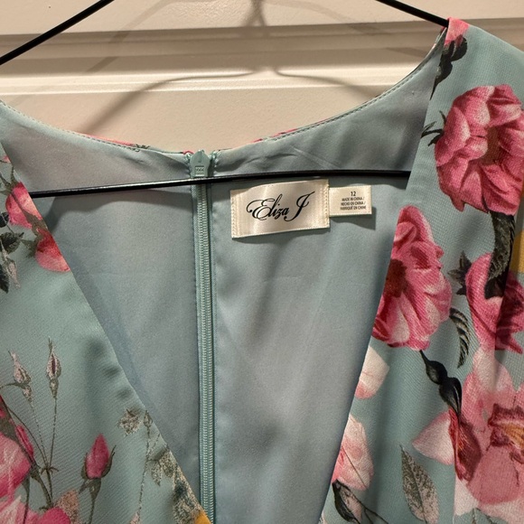 Eliza J Floral Faux Wrap Maxi Dress Sz 12 - Picture 10 of 16